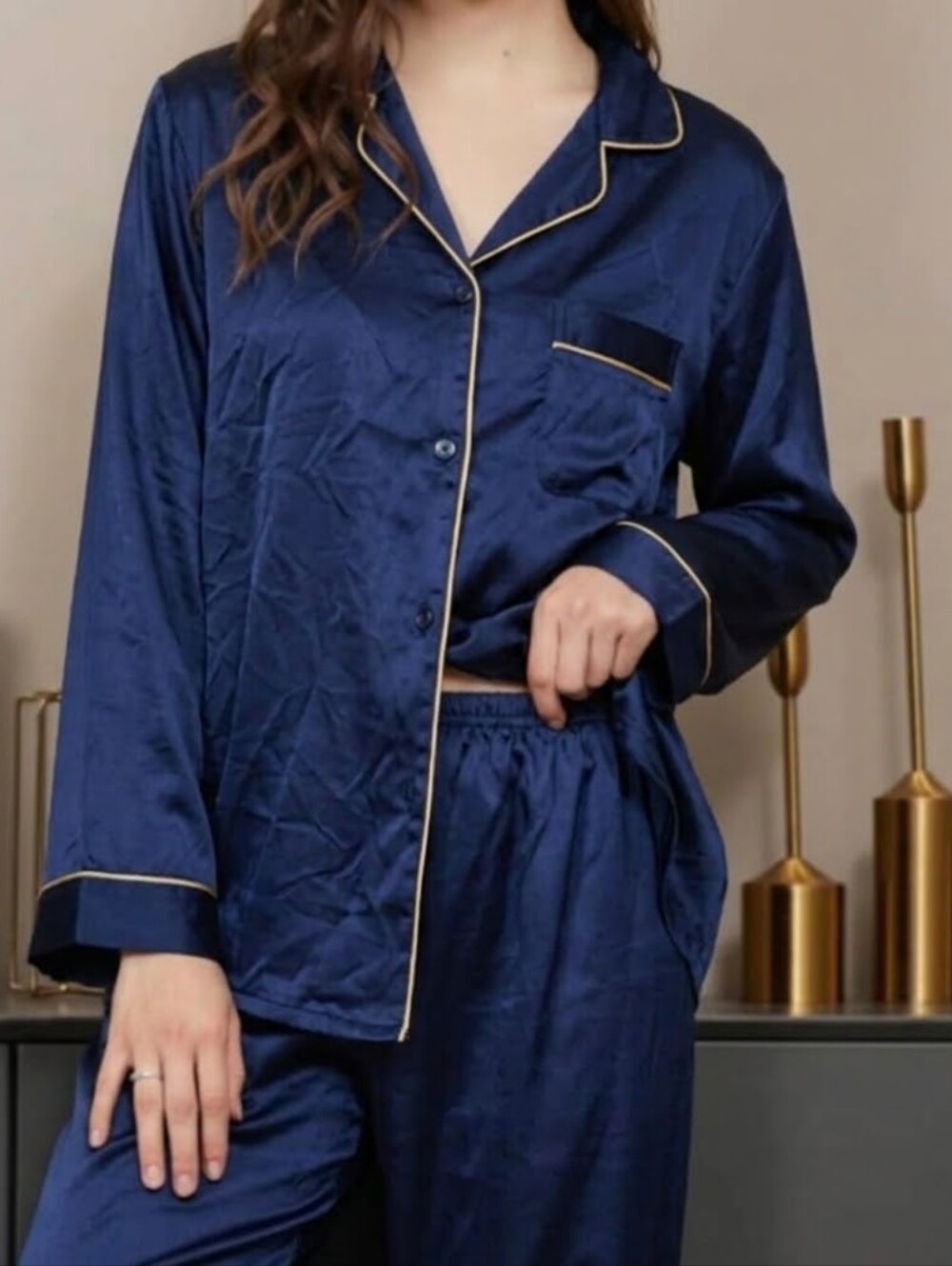 Silksilky Mulberry Pajama Set in Blue size medium EUC